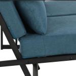 Gewatteerde fauteuil, bank, 3-zits, meerzitsbank, metalen frame, linnen, zachte zitting, elegante retro stoel voor woonkamer, receptie, café (blauw, 168 x 72 x 72 cm)