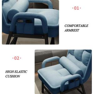 Moderne stof gestoffeerde fauteuil sofa stoel met stalen frame en zijopbergzakken eenvoudige montage perfect voor woonkamer en kantoor