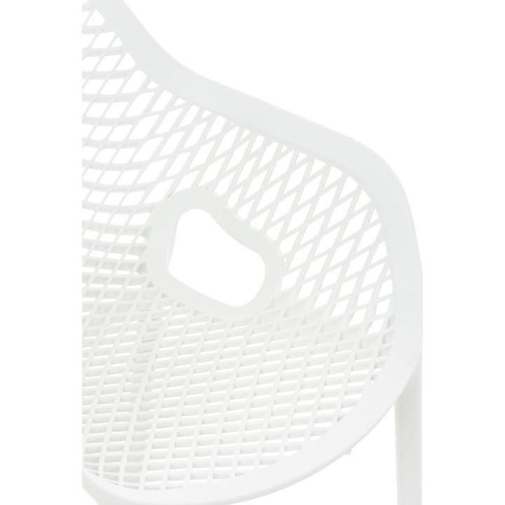 Stoel Air XL, stapelbare terrasstoel, comfort en design, ideaal voor tuin en balkon, uv-bestendig en weerbestendig, kleur: wit