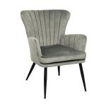 Sansa Fauteuil, corduroy, leesstoel, moderne gestoffeerde stoel met armleuning, loungestoel, grijs