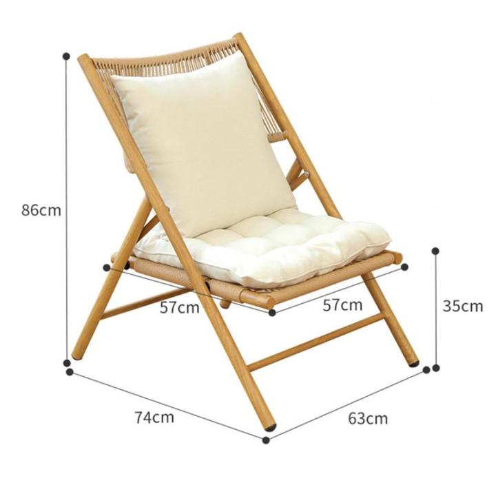 Balkon Kleine Tafel En Stoelen, Vrijetijdsstoelen, Imitatie Houtnerf Opvouwbare Liggende Rotan Stoelen, Patio Tuin Buiten Tafel En Stoelen (Gratis Kussens)(Imitation wood grain col