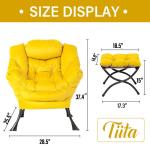 Lazy Chair met voetenbank, moderne grote accentloungestoel, vrijetijdsbank, armstoel met voetenbank voor slaapkamer, woonkamer, tuin, tuin en tuin
