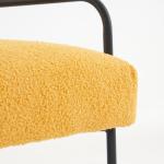 Cocktailstoel Teddy fauteuil set van 2 moderne loungestoelen met zwarte metalen poten voor woonkamer slaapkamer tot 120 kg geel