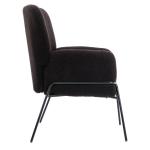 Freia Loungestoel, woonkamerstoel, cocktailstoel, gestoffeerde stoel, woonkamer, moderne accentstoel met rugleuning, relaxstoel, zwart