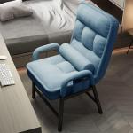 Moderne Stof Fauteuil Met Stalen Frame En Zijzakken Luie Sofa Stoel voor Woonkamer Lezen Fauteuil Eenvoudige Montage Groen