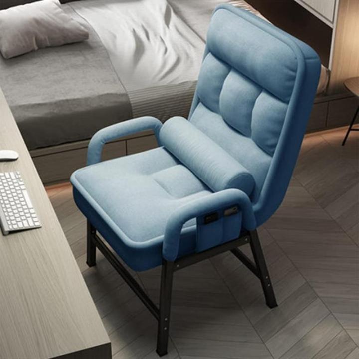 Moderne stof gestoffeerde fauteuil sofa stoel met stalen frame en zijopbergzakken eenvoudige montage perfect voor woonkamer en kantoor