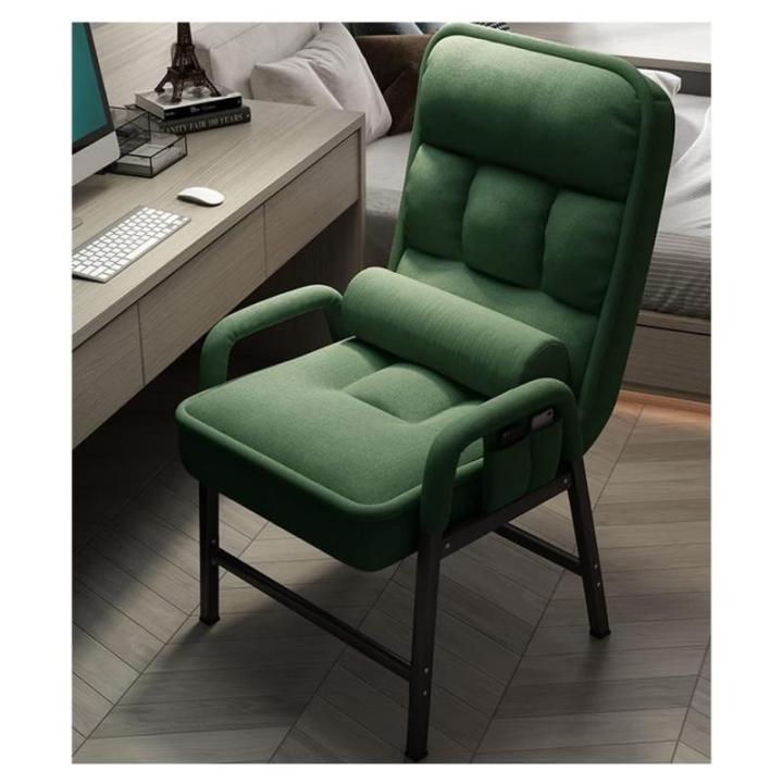 Moderne Stof Fauteuil Met Stalen Frame En Zijzakken Luie Sofa Stoel voor Woonkamer Lezen Fauteuil Eenvoudige Montage Groen