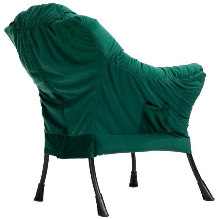 Relax Fauteuil Woonkamer Stoel Slaapkamer Stoel Lounge Stoel met Armleuningen Leesstoel Accentstoel met Stalen Frame, Groen