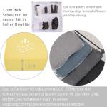 Gewatteerde fauteuil, bank, 3-zits, meerzitsbank, metalen frame, linnen, zachte zitting, elegante retro stoel voor woonkamer, receptie, café (taupe, 168 x 72 x 72 cm)