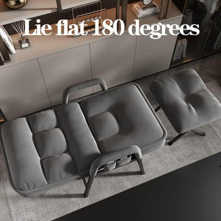Fluwelen Accent Fauteuil voor Woonkamer Comfortabele Ligstoel met 6 snelheden Rugleuning Aanpassing Leesstoel voor Slaapkamer Stof Luie Sofa Stoel (Grijs 1)