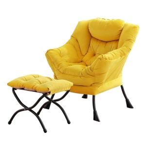 Lazy Chair met voetenbank, moderne grote accentloungestoel, vrijetijdsbank, armstoel met voetenbank voor slaapkamer, woonkamer, tuin, tuin en tuin