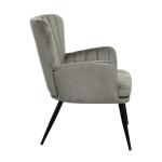 Sansa Fauteuil, corduroy, leesstoel, moderne gestoffeerde stoel met armleuning, loungestoel, grijs