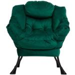 Relax Fauteuil Woonkamer Stoel Slaapkamer Stoel Lounge Stoel met Armleuningen Leesstoel Accentstoel met Stalen Frame, Groen