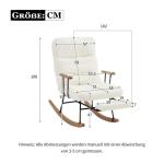 Comfortabele schommelstoel met zwaartekrachtverstelling, handmatig voetsteunmechanisme, stabiele en antislip ligfunctie, schommelstoel, loungestoel (wit)