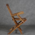 Houten klapstoel Eliano met armleuningen, retrostoel van massief hout, brede en stabiele armleuning, voor tuin, terras, keuken, lounge, eetkamer, AL1000