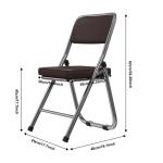 Stabiele klapstoel, klapstoel van staal, Soft-Skin kunstleer, klapstoel, gevoerd, tot 100 kg belastbaar, campingstoel, klapstoel, balkon, tuin, stoelen, bezoekersstoel, chocoladebr
