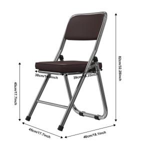 Stabiele klapstoel, klapstoel van staal, Soft-Skin kunstleer, klapstoel, gevoerd, tot 100 kg belastbaar, campingstoel, klapstoel, balkon, tuin, stoelen, bezoekersstoel, chocoladebr