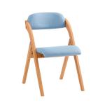 Klapstoel, keukenstoel met gevoerde zitting en rugleuning, bureaustoel van beukenhout, blauw, FST92-BL