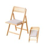 Opvouwbare stoel, huishoudelijke draagbare eetkamerstoel, bureaustoel, eenvoudige antieke rotan opvouwbare rugleuningstoel for buiten 82 * 50 * 47cm(Original colour)