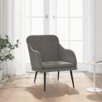 Fauteuil 63x76x80 cm fluweel donkergrijs, armstoel, relaxstoel, slaapkamerstoel, ligstoel, woonkamerstoel, fluwelen fauteuil, fluwelen armstoel