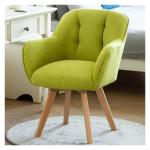 Fluwelen fauteuil Club Leisure Guest Lounge Gestoffeerde Stoel met Draagarm Stof Accent Stoel Eetstoelen Bureaustoel Stevige Houten Benen Groene Kleur Ideaal voor Kleine Ruimten