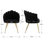Fauteuils Fauteuil van imitatiebont voor woonkamer gestoffeerde kaptafel voor slaapkamer moderne accentstoel met metalen poten (zwart)