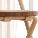 Opvouwbare stoel, rugleuning thuis rotan eettafel en stoelen, thuis eetkamerstoel, opvouwbaar, krukken for buiten(Light Wood)