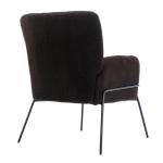 Freia Loungestoel, woonkamerstoel, cocktailstoel, gestoffeerde stoel, woonkamer, moderne accentstoel met rugleuning, relaxstoel, zwart