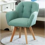 Stoelen, Stof Swivel Fauteuil Stoel Met Stevige Houten Benen Fluweel Gestoffeerde Stoel Eetkamerstoel Lounge Stoel Club Leisure Stoel/Blauw/44 * 44 * 80Cm