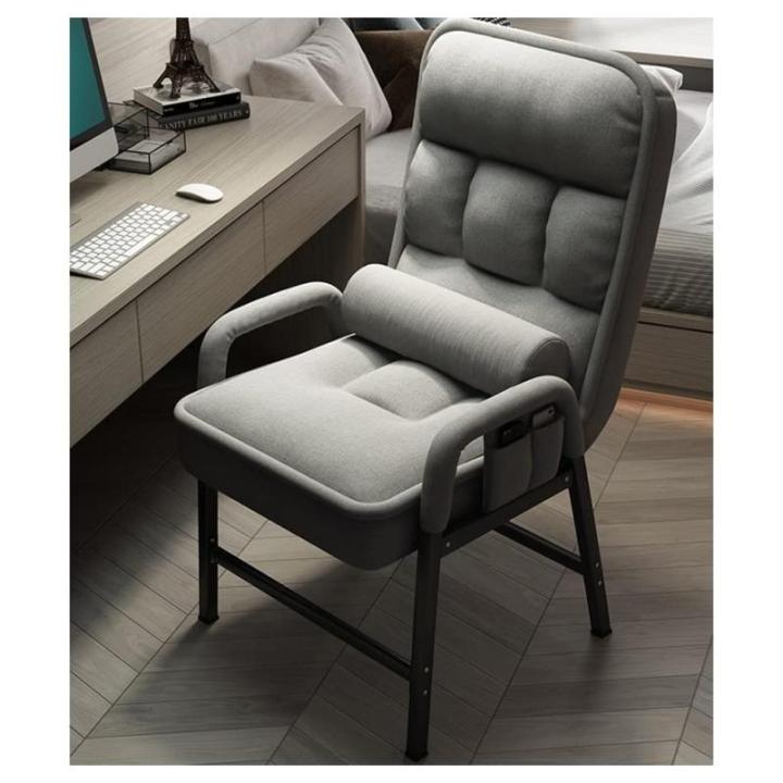 Moderne Stof Fauteuil met Stalen Frame en Side Opbergzakken Eenvoudige Montage Luie Sofa Stoel voor Woonkamer
