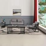 Gewatteerde fauteuil, bank, 3-zits, meerzitsbank, metalen frame, linnen, zachte zitting, elegante retro stoel voor woonkamer, receptie, café (taupe, 168 x 72 x 72 cm)