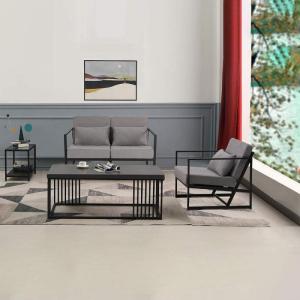 Gewatteerde fauteuil, bank, 3-zits, meerzitsbank, metalen frame, linnen, zachte zitting, elegante retro stoel voor woonkamer, receptie, café (taupe, 168 x 72 x 72 cm)