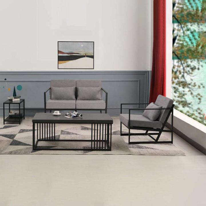 Gewatteerde fauteuil, bank, 3-zits, meerzitsbank, metalen frame, linnen, zachte zitting, elegante retro stoel voor woonkamer, receptie, café (taupe, 168 x 72 x 72 cm)
