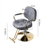 Kappersstoel, Kapsalonstoel, Stylingstoel, Zware Hydraulische Pomp, Haarknipstoel, 360° Draaibare Ergonomische Salonstoel, Shampoo Spa Schoonheidsapparatuur,Zilver,D