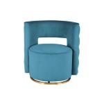 Designer fauteuil in petrol - 360 graden draaibaar, fluwelen bekleding, zacht comfortabel elegant luxe woonkamer slaapkamer kleedkamer