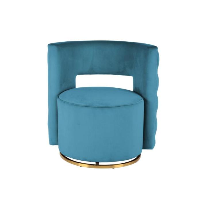Designer fauteuil in petrol - 360 graden draaibaar, fluwelen bekleding, zacht comfortabel elegant luxe woonkamer slaapkamer kleedkamer