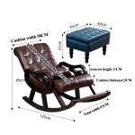 Ergonomische verstelbare lederen schommelstoel - moderne fauteuil voor slaapkamer woonkamer - enkele luie stoel, gestoffeerd ontwerp