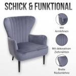 Lounge-stoel HWC-K37, cocktailstoel gestoffeerde fauteuil, fluwelen - taupe