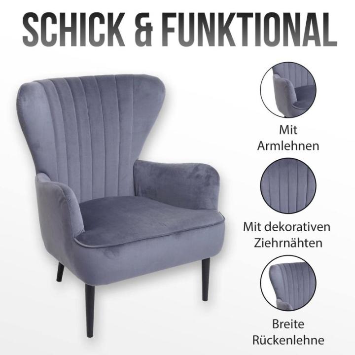 Lounge-stoel HWC-K37, cocktailstoel gestoffeerde fauteuil, fluwelen - taupe