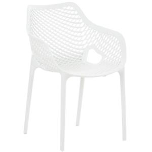 Stoel Air XL, stapelbare terrasstoel, comfort en design, ideaal voor tuin en balkon, uv-bestendig en weerbestendig, kleur: wit