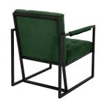 Jones Cocktailstoel, loungestoel, bekleed met stalen frame, fluwelen bekleding, donkergroen