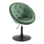 Havanna cocktailstoel, lounge, clubstoel, draaistoel, fluwelen look, glanzend, retro, barkruk, donkergroen