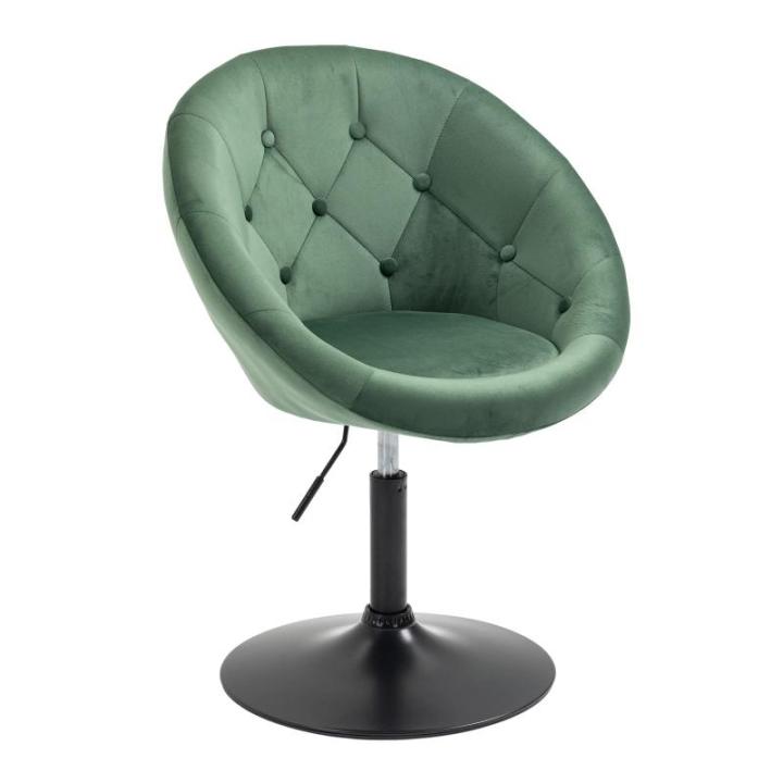 Havanna cocktailstoel, lounge, clubstoel, draaistoel, fluwelen look, glanzend, retro, barkruk, donkergroen