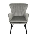 Sansa Fauteuil, corduroy, leesstoel, moderne gestoffeerde stoel met armleuning, loungestoel, grijs