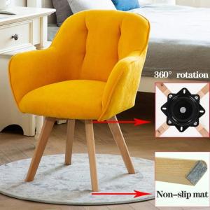 Moderne Fluwelen Swivel Fauteuil Met Stevige Houten Benen Groene Accent Stoel voor Kleine Ruimten Gestoffeerde Eetkamerstoel Club Leisure Lounge Stoel
