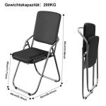 Klapstoel metaal - vouwstoel met soft-Skin gevoerd en rugleuning - zwarte klapstoel met armleuningen, klapstoel balkon camping klapstoelen vouwstoel klapstoel bijzetstoel gastensto