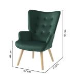 Sam fauteuil in groen fluweel