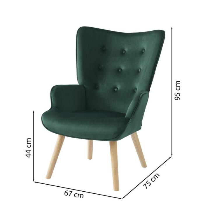 Sam fauteuil in groen fluweel