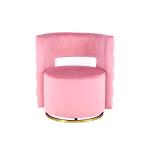 Designstoel in roze - 360 graden draaibaar, fluwelen bekleding, zacht comfortabel elegant luxe woonkamer slaapkamer kleedkamer
