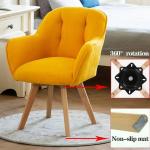 Stoelen, Stof Swivel Fauteuil Stoel Met Stevige Houten Benen Fluweel Gestoffeerde Stoel Eetkamerstoel Lounge Stoel Club Leisure Stoel/Blauw/44 * 44 * 80Cm
